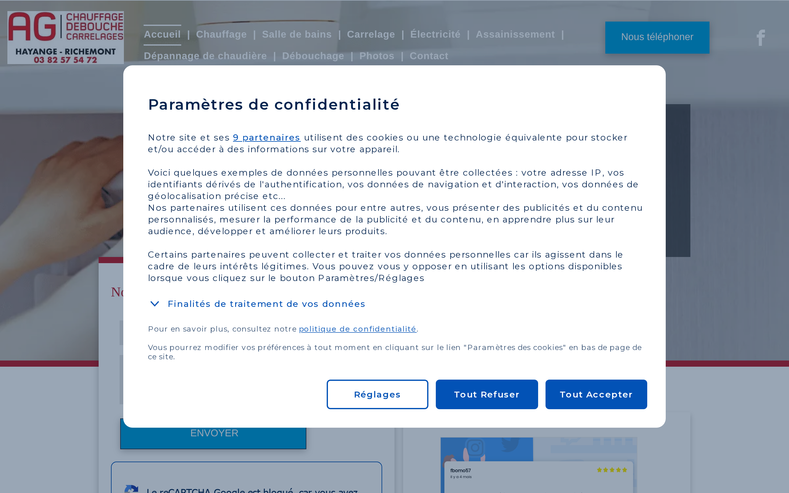 Aperçu du site AG Chauffage SAS
