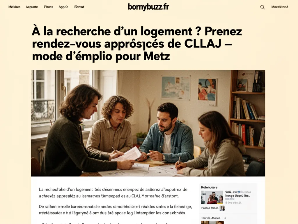 À la recherche d’un logement ? Prenez rendez‑vous auprès du CLLAJ : mode d’emploi pour Metz
