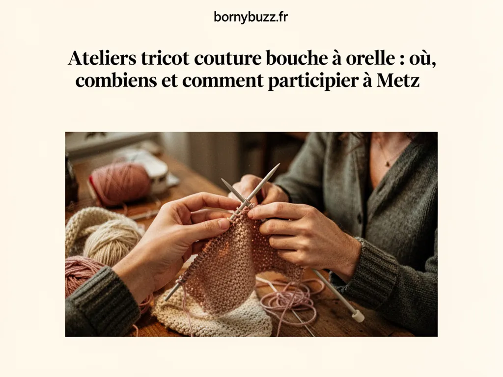 Ateliers tricot couture bouche a oreille : où, combien et comment participer à Metz