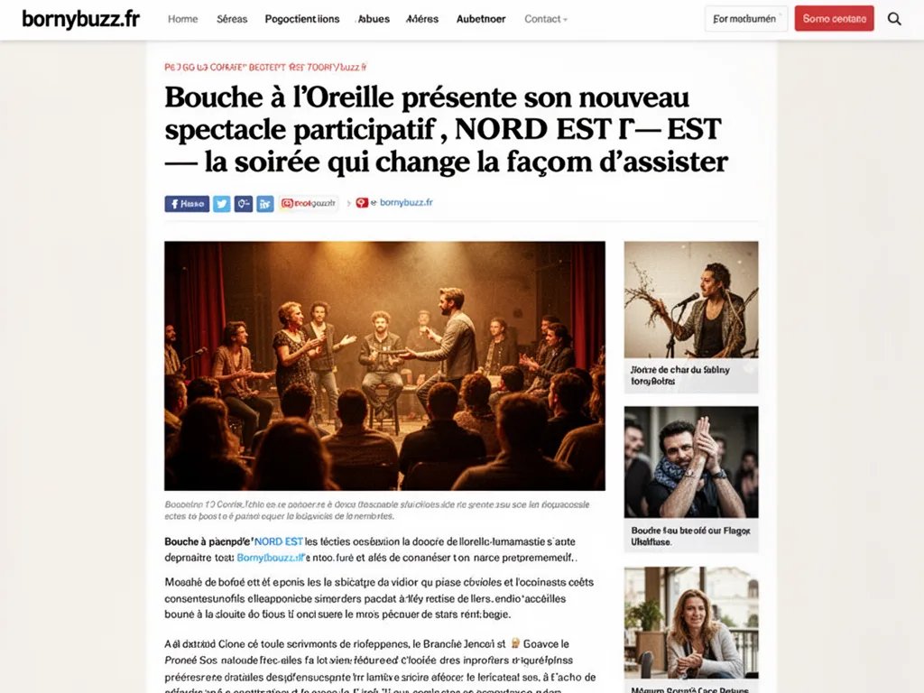 Bouche à l'Oreille présente son nouveau spectacle participatif, NORD EST : la soirée qui change la façon d'assister