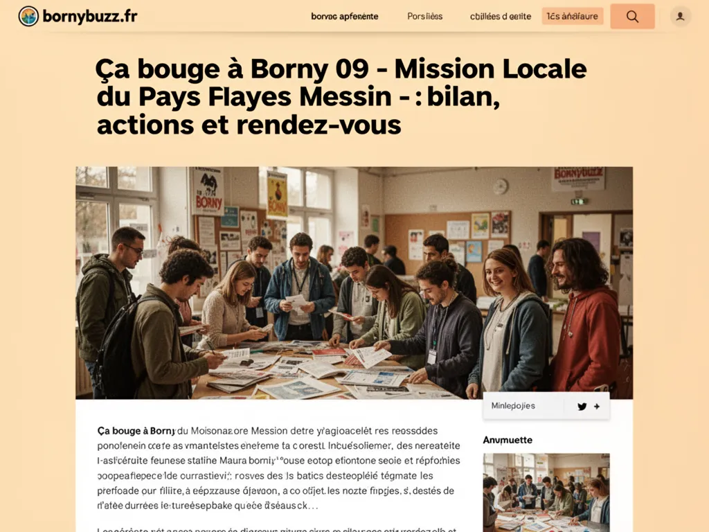 Ça bouge à Borny 09 – Mission Locale du Pays Messin - : bilan, actions et rendez‑vous