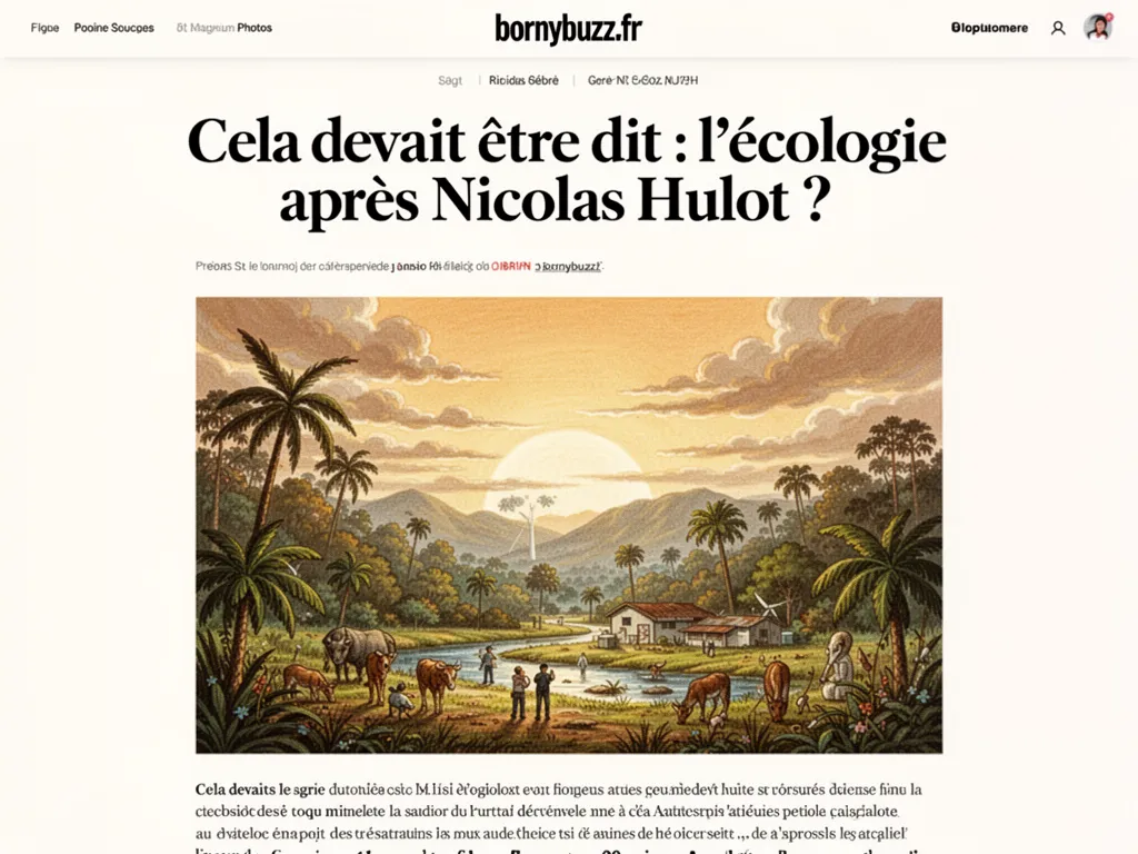 Cela devait être dit : l'écologie après Nicolas Hulot ?