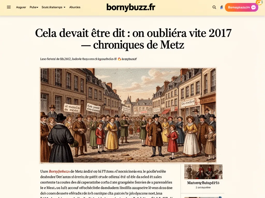 Cela devait être dit : on oubliera vite 2017 : chroniques de Metz