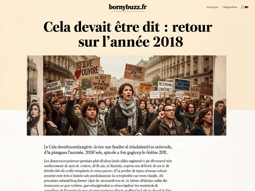 Cela devait être dit : retour sur l'année 2018