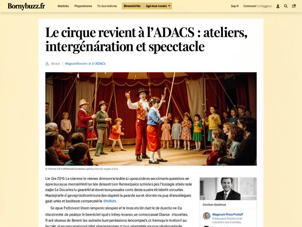 Le cirque revient à l’ADACS : ateliers, intergénération et spectacle