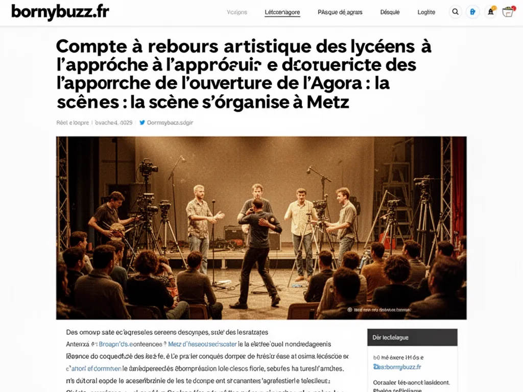Compte à rebours artistique des lycéens à l’approche de l’ouverture de l’Agora : la scène s’organise à Metz