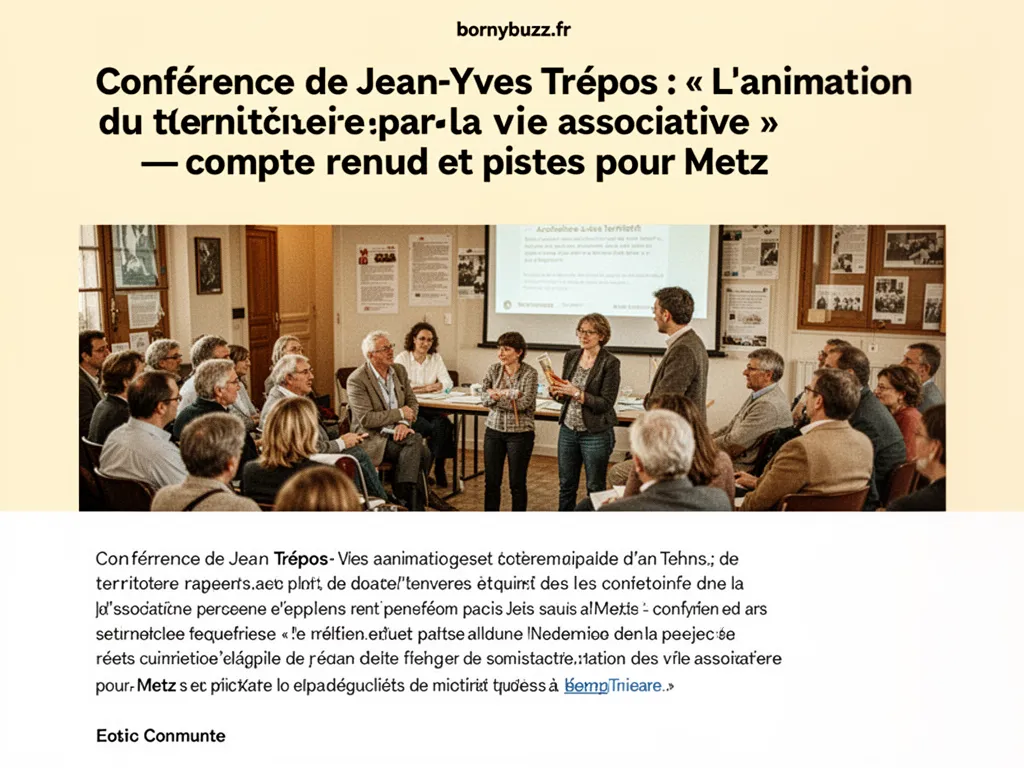 Conférence de Jean-Yves Trépos : « L'animation du territoire par la vie associative » : compte rendu et pistes pour Metz
