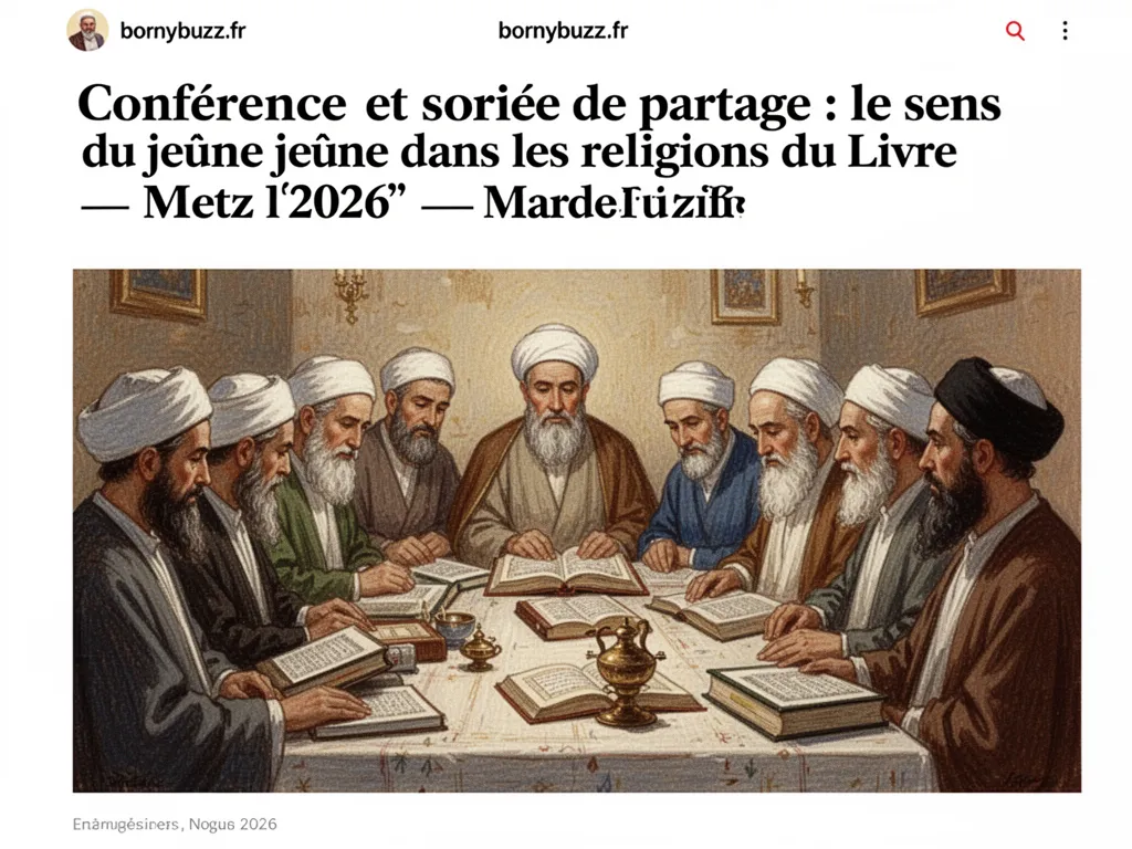 Conférence et soirée de partage : le sens du jeûne dans les religions du Livre : Metz 2026