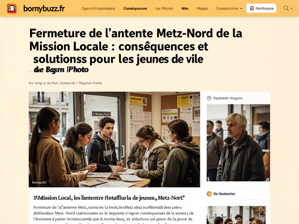 Fermeture de l'antenne Metz-Nord de la Mission Locale : conséquences et solutions pour les jeunes de la ville