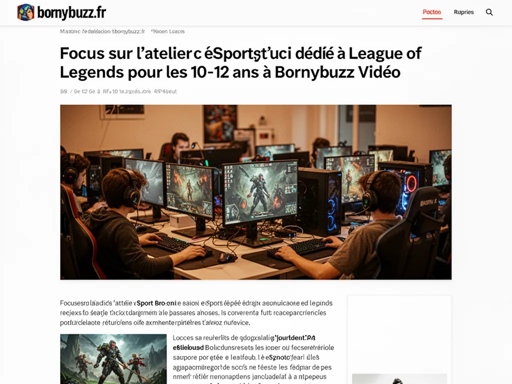 Focus sur l'atelier eSport dédié à League of Legends pour les 10-12 ans à Bornybuzz Vidéo