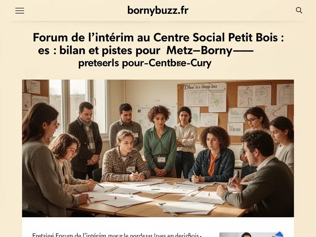 Forum de l’intérim au Centre Social Petit Bois : bilan et pistes pour Metz‑Borny