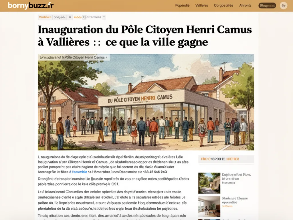 Inauguration du Pôle Citoyen Henri Camus à Vallières : ce que la ville gagne