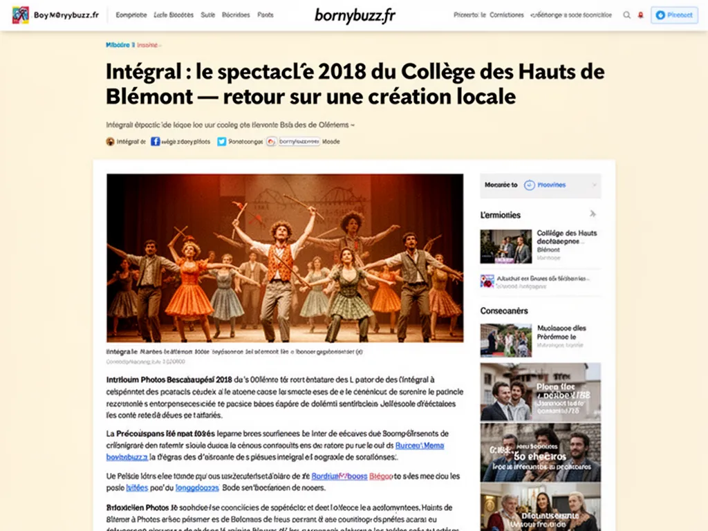 Intégral : le spectacle 2018 du Collège des Hauts de Blémont : retour sur une création locale