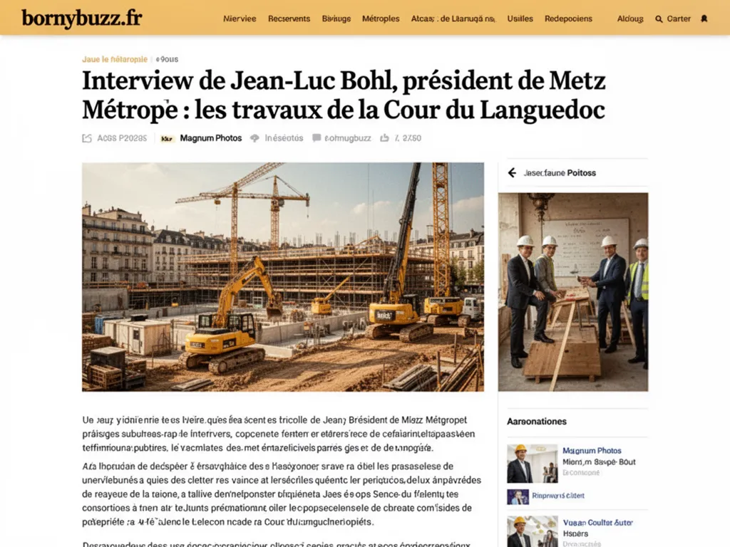 Interview de Jean‑Luc Bohl, président de Metz Métropole : les travaux de la Cour du Languedoc