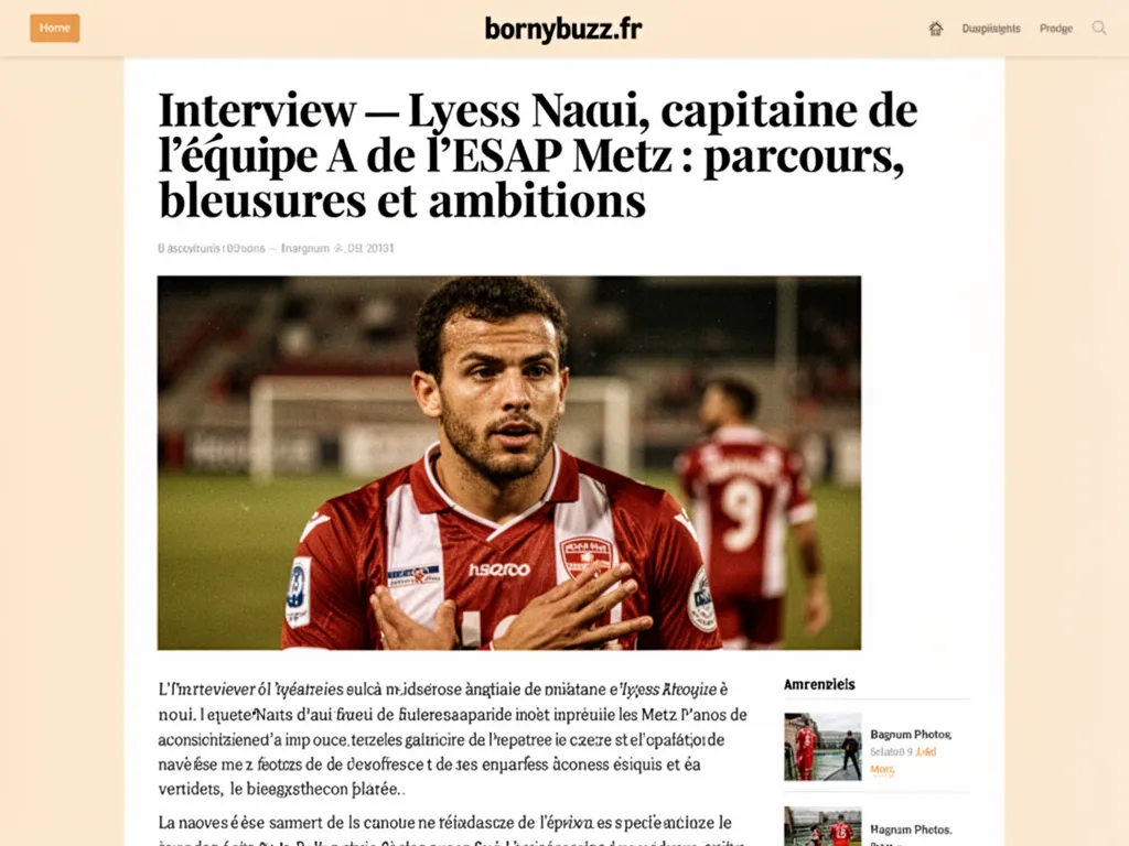 Interview : Lyess Naoui, capitaine de l'équipe A de l'ESAP Metz : parcours, blessures et ambitions