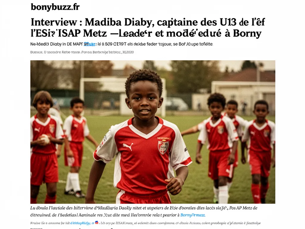 Interview : Madiba Diaby, capitaine des U13 de l'ESAP Metz : leader et modèle à Borny