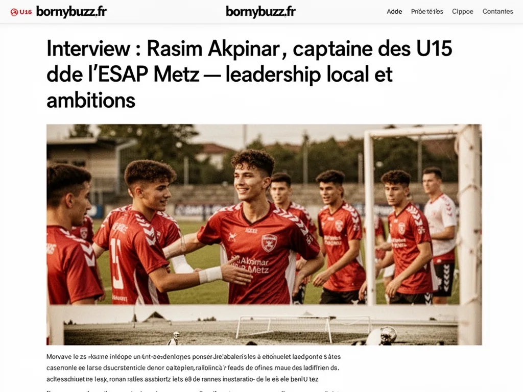 Interview : Rasim Akpinar, capitaine des U15 de l'ESAP Metz : leadership local et ambitions