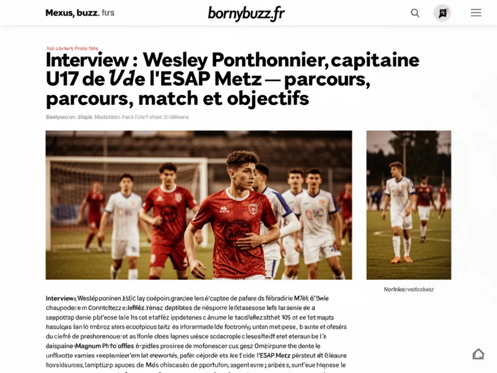 Interview : Wesley Ponthonnier, capitaine U17 de l'ESAP Metz : parcours, match et objectifs
