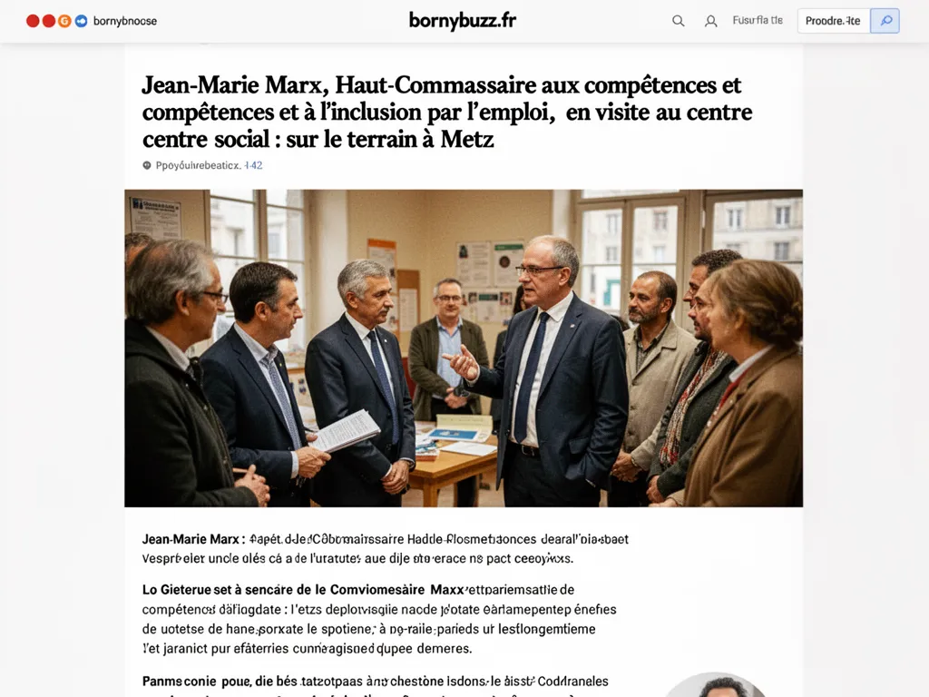 Jean-Marie Marx, Haut-Commissaire aux compétences et à l'inclusion par l'emploi, en visite au centre social : sur le terrain à Metz