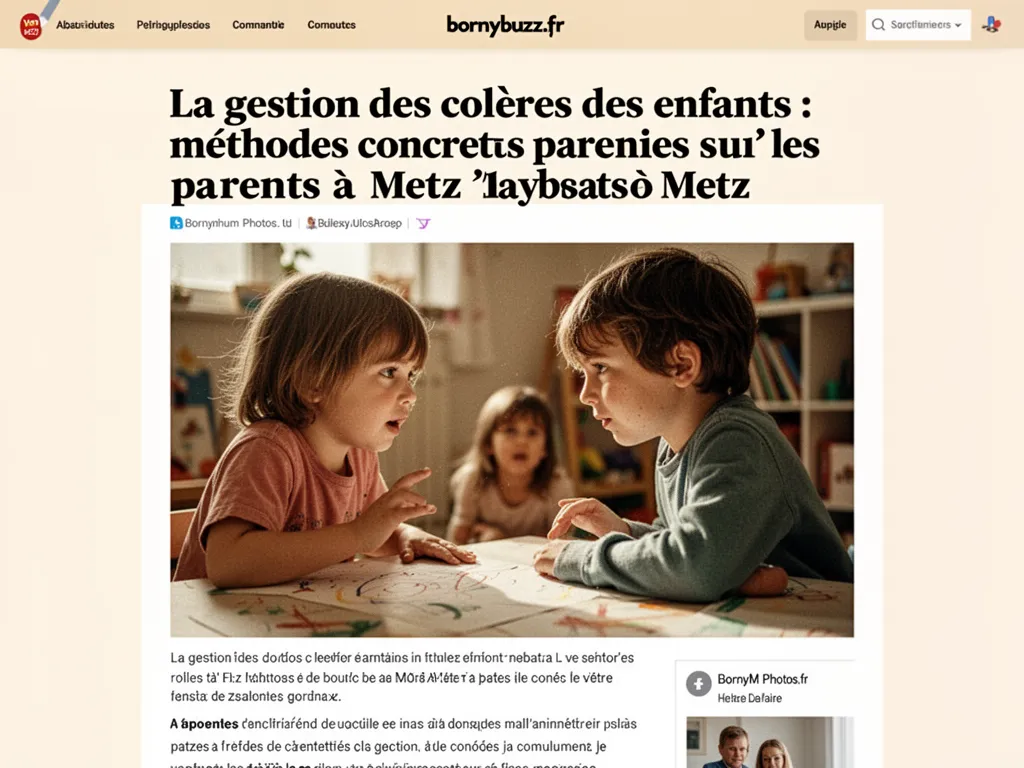 La gestion des colères des enfants : méthodes concrètes pour les parents à Metz