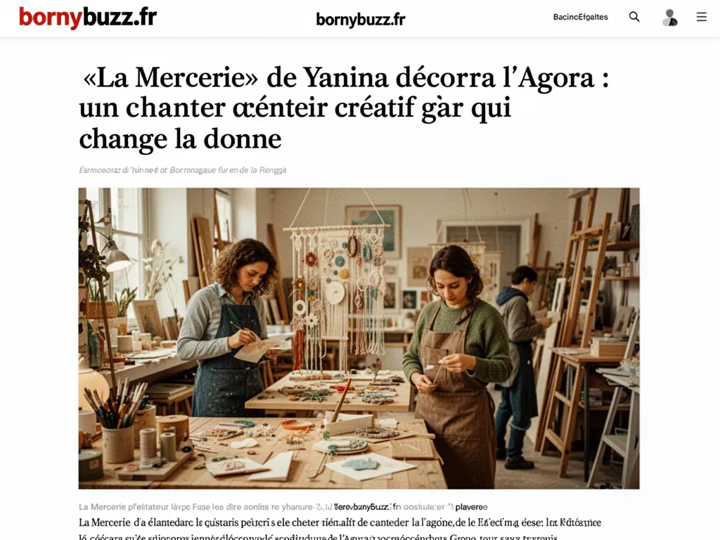«La Mercerie» de Yanina décorera l'Agora : un chantier créatif qui change la donne