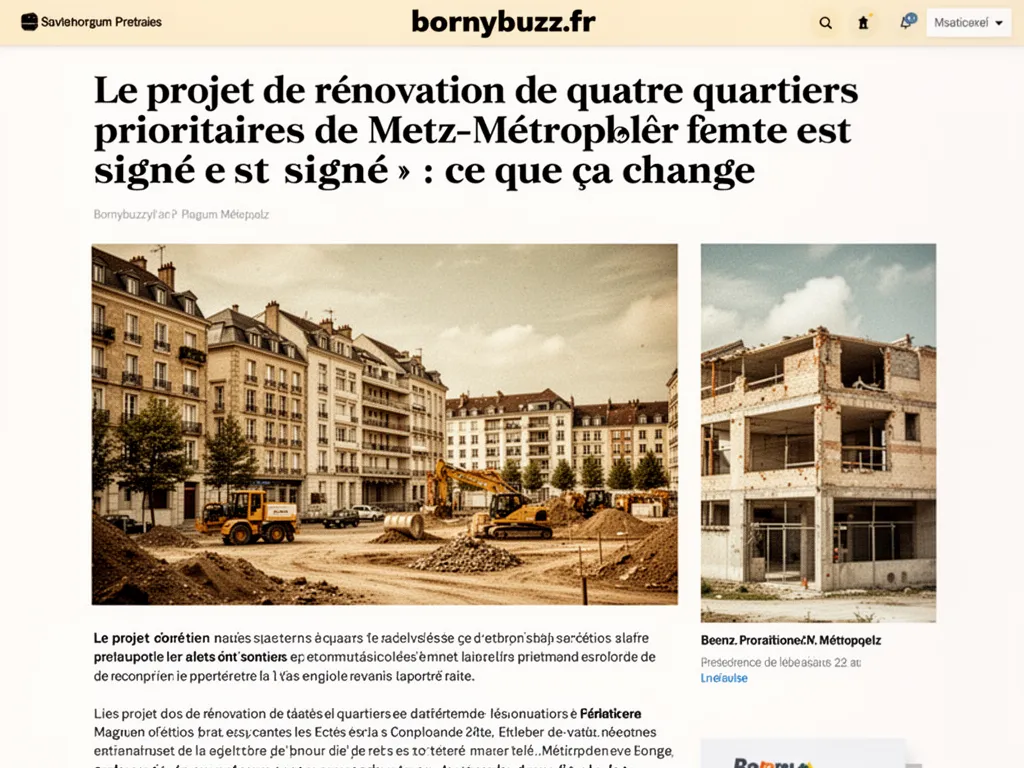 Le projet de rénovation de quatre quartiers prioritaires de Metz-Métropole est signé : ce que ça change