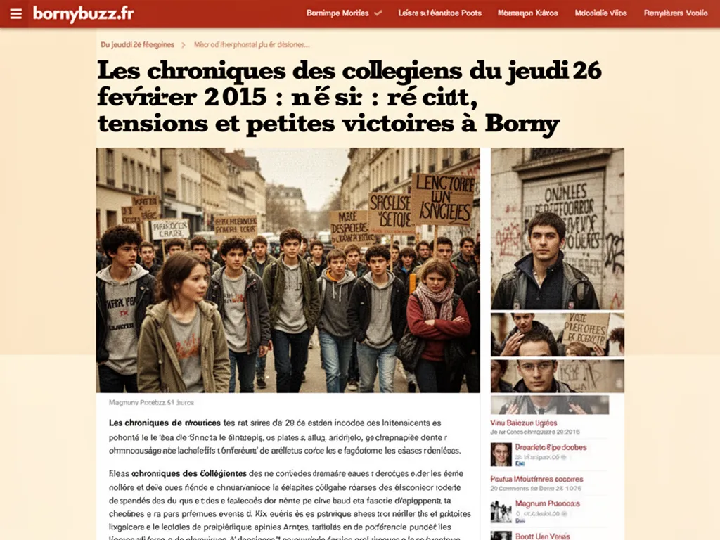 les chroniques des collegiens du jeudi 26 fevrier 2015 : récit, tensions et petites victoires à Borny