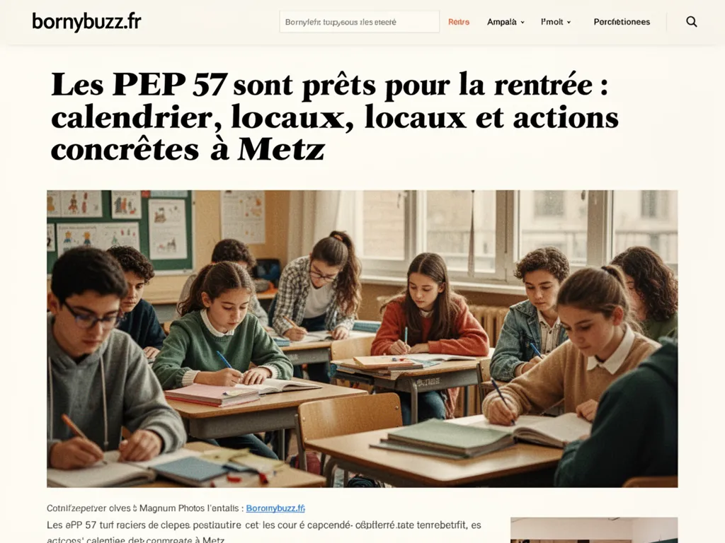 Les PEP 57 sont prêts pour la rentrée : calendrier, locaux et actions concrètes à Metz