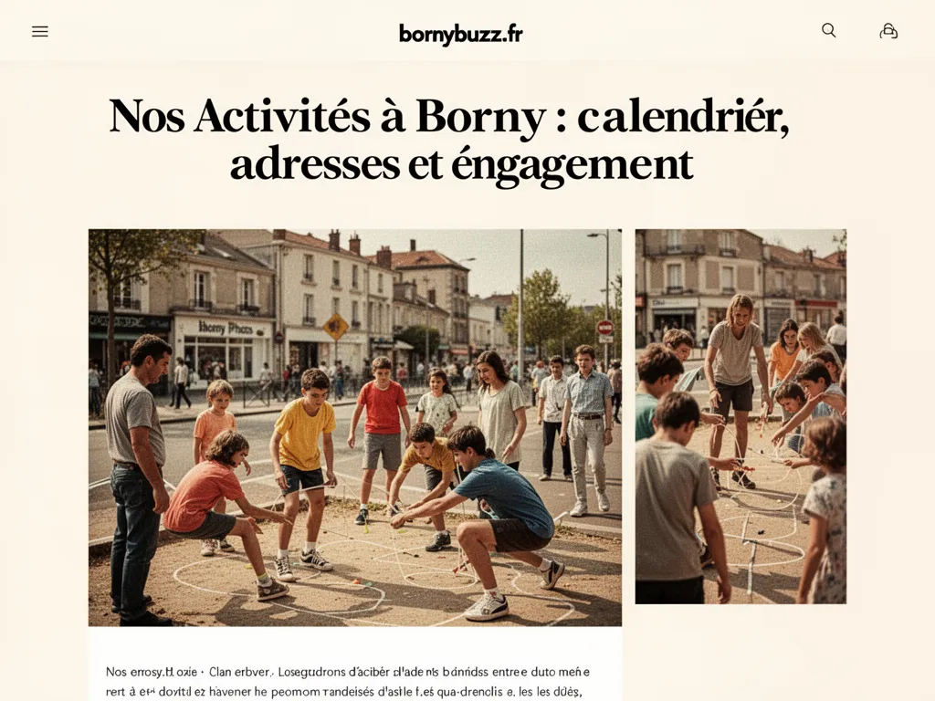 Nos Activités à Borny : calendrier, adresses et engagement