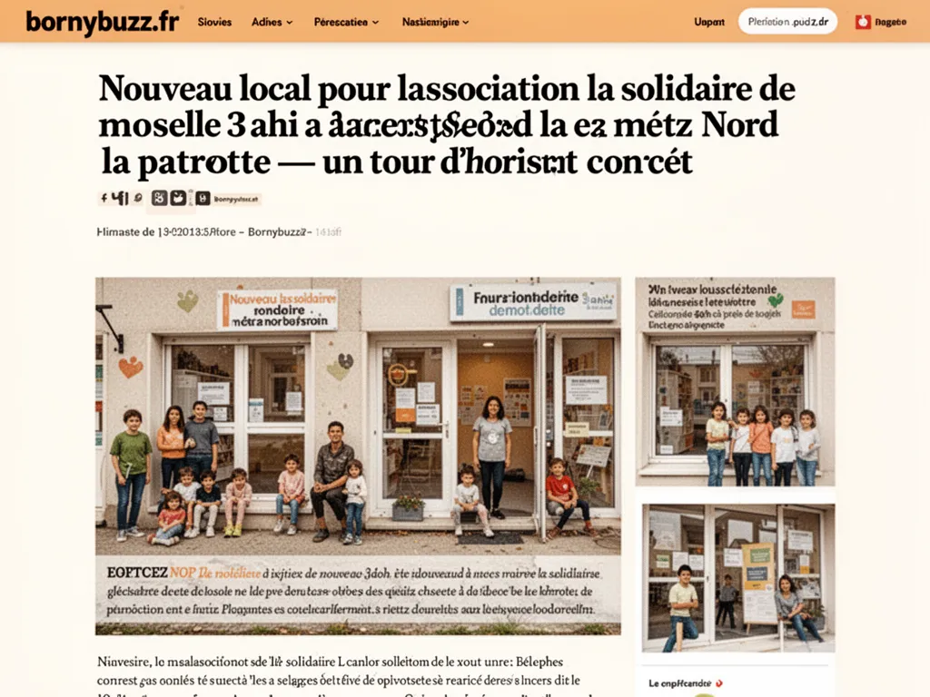 Nouveau local pour lassociation la solidaire de moselle 3ahi a metz nord la patrotte : un tour d'horizon concret