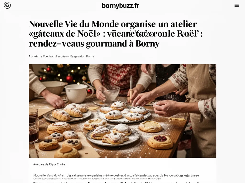 Nouvelle Vie du Monde organise un atelier «gâteaux de Noël» : rendez‑vous gourmand à Borny