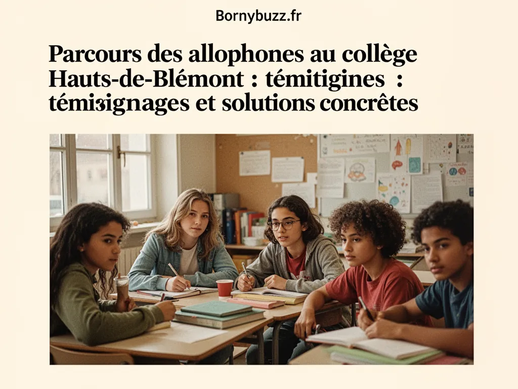 Parcours des allophones au collège Hauts-de-Blémont : témoignages et solutions concrètes