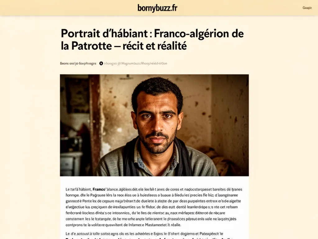 Portrait d’habitant : Franco‑algérien de la Patrotte : récit et réalité