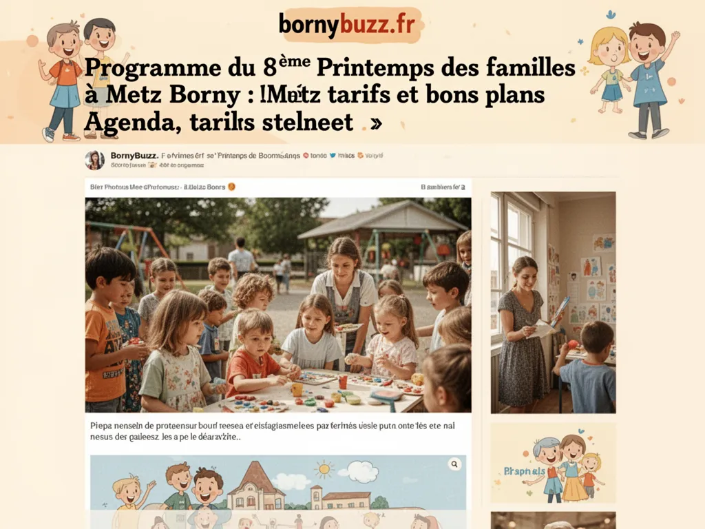 Programme du 8ème Printemps des familles à Metz Borny : agenda, tarifs et bons plans