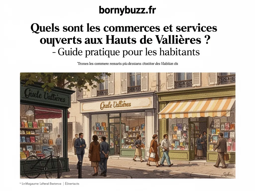 Quels sont les commerces et services ouverts aux Hauts de Vallières ? - Guide pratique pour les habitants