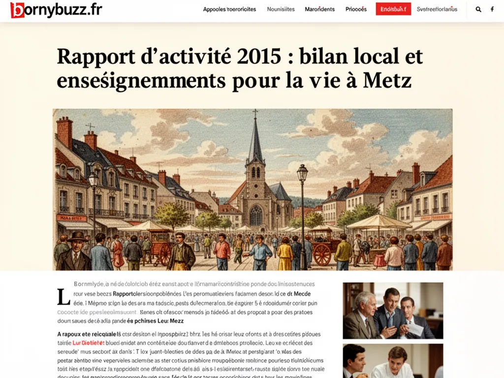 Rapport d'activité 2015 : bilan local et enseignements pour la vie à Metz