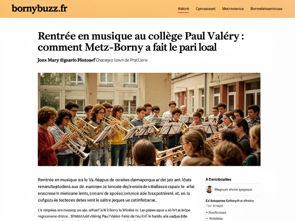 Rentrée en musique au collège Paul Valéry : comment Metz-Borny a fait le pari local