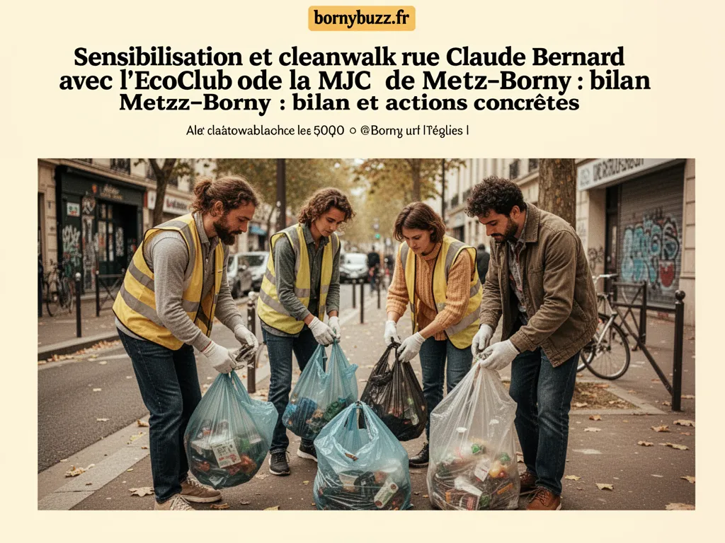 Sensibilisation et cleanwalk rue Claude Bernard avec l'EcoClub de la MJC de Metz-Borny : bilan et actions concrètes
