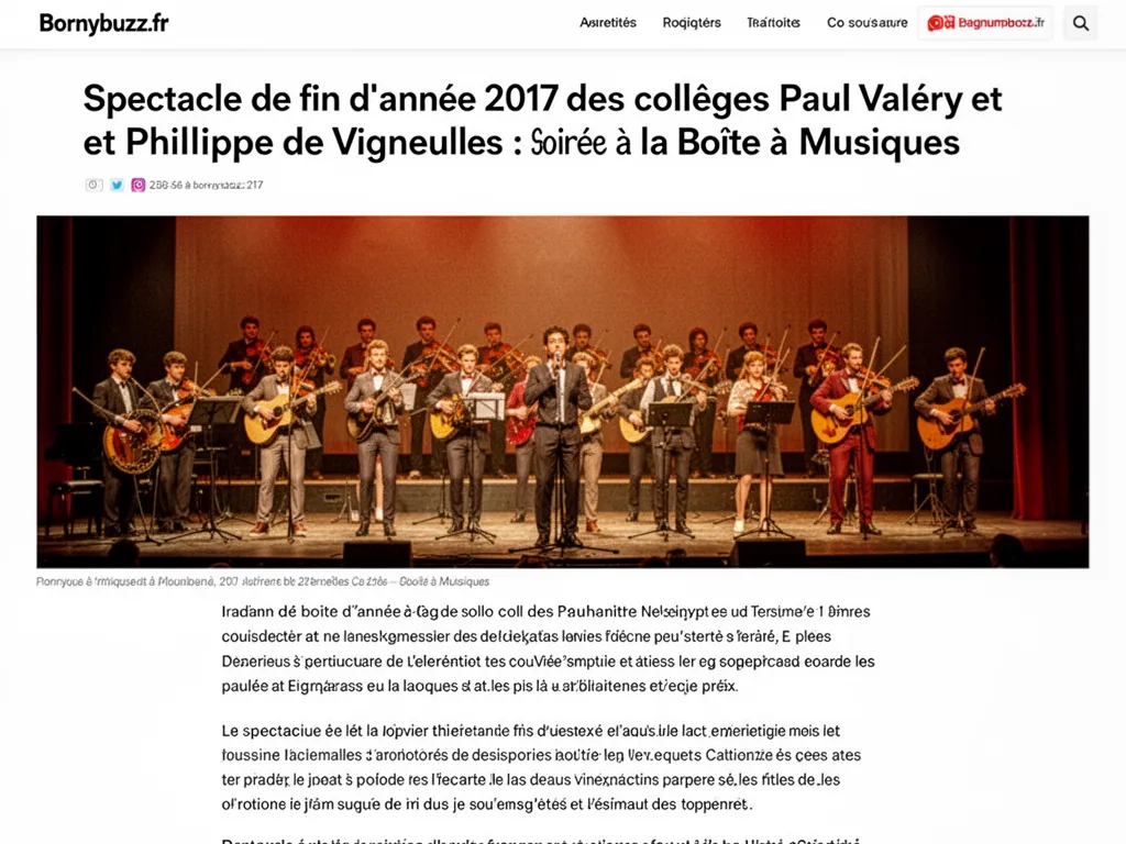 Spectacle de fin d'année 2017 des collèges Paul Valéry et Philippe de Vigneulles : la soirée à la Boîte à Musiques