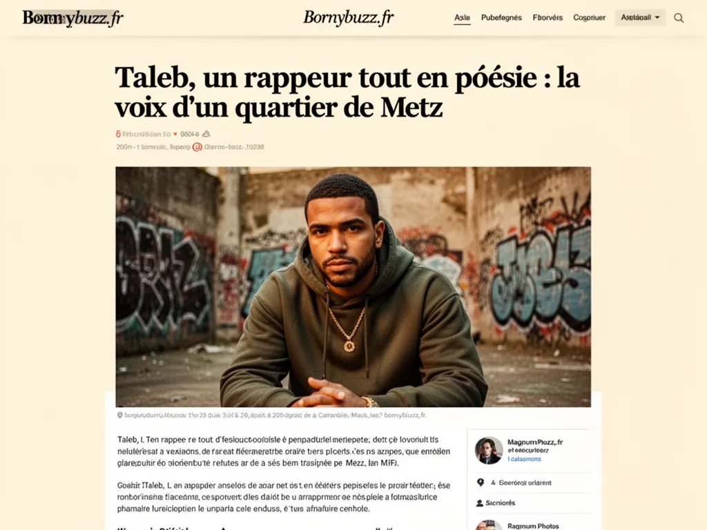 Taleb, un rappeur tout en poésie : la voix d’un quartier de Metz