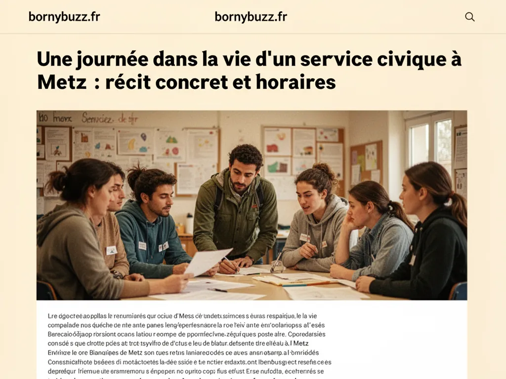 Une journée dans la vie d’un service civique à Metz : récit concret et horaires